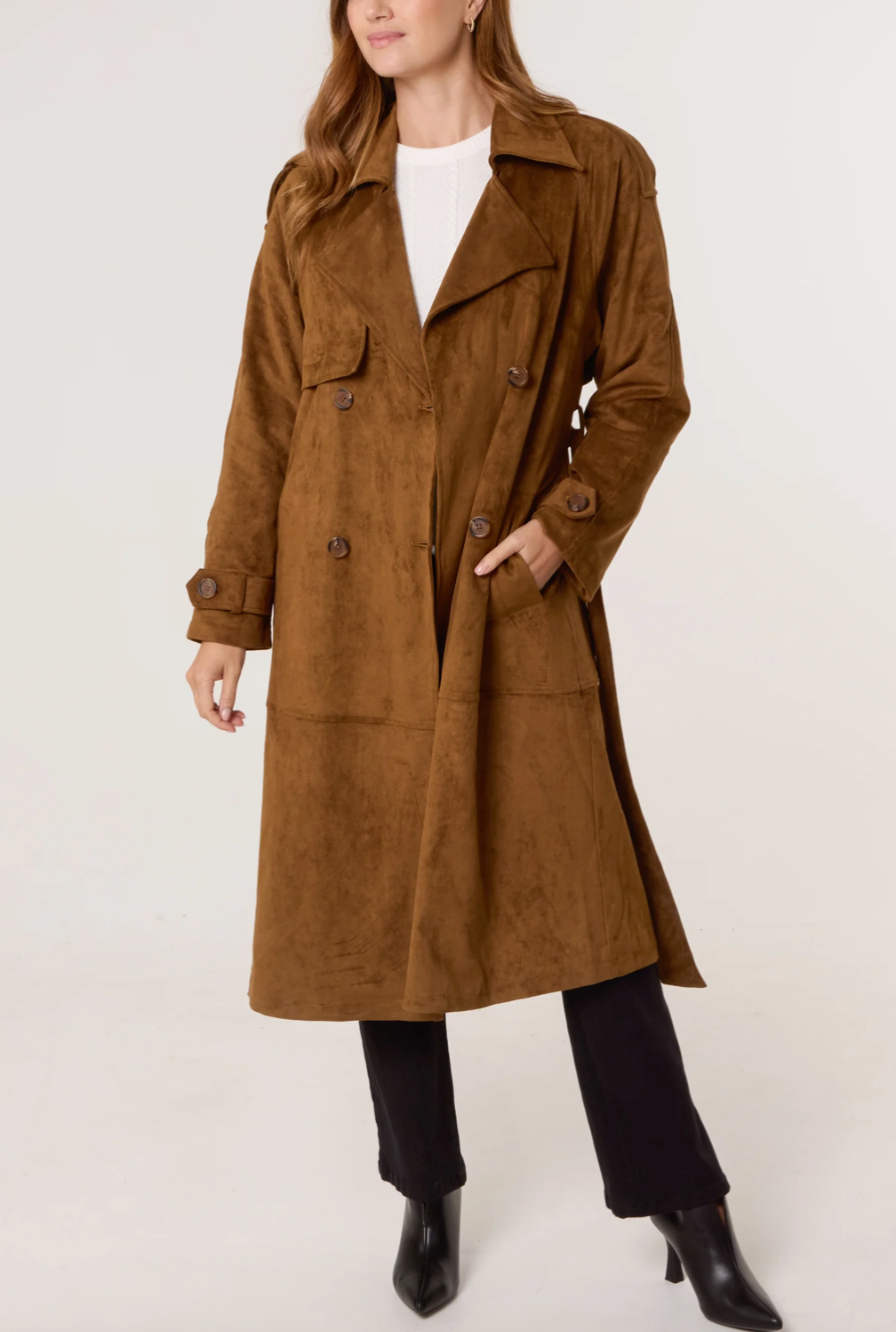 Suede Trench Coat