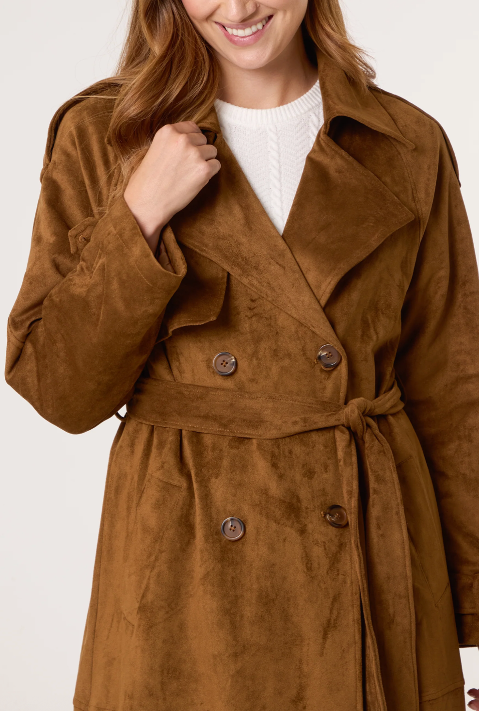 Suede Trench Coat