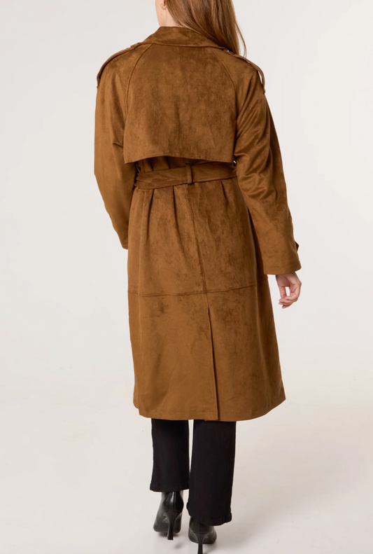 Suede Trench Coat
