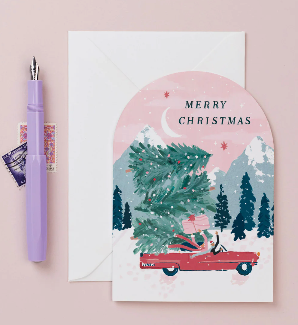 Driving Home For Christmas Card