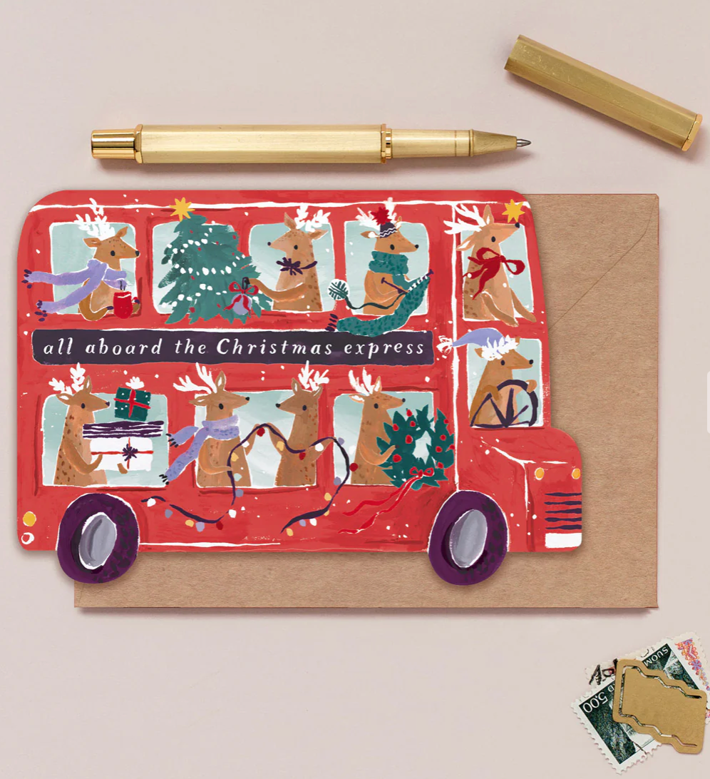 Reindeer On The Bus Card