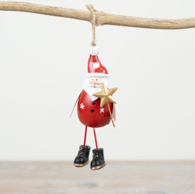 Metal Hanging Santa