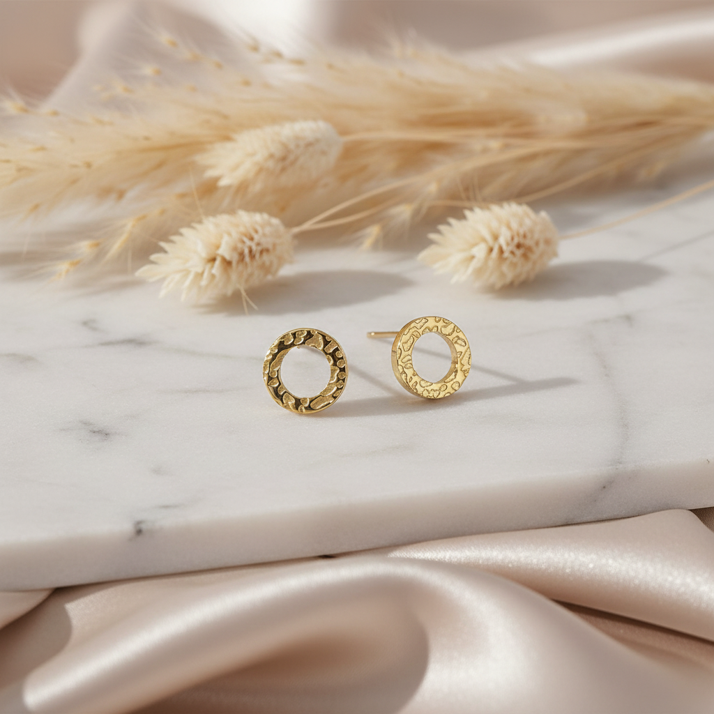Mini Texture Circle Stud