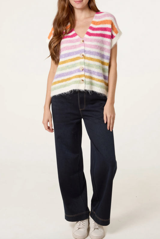 Striped Rainbow Knit Vest