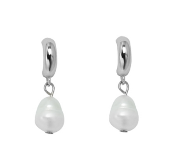 Pearl Drop Chunky Hoop