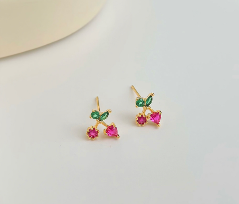 Cherry CZ Studs