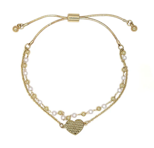 Textured Heart Bracelet