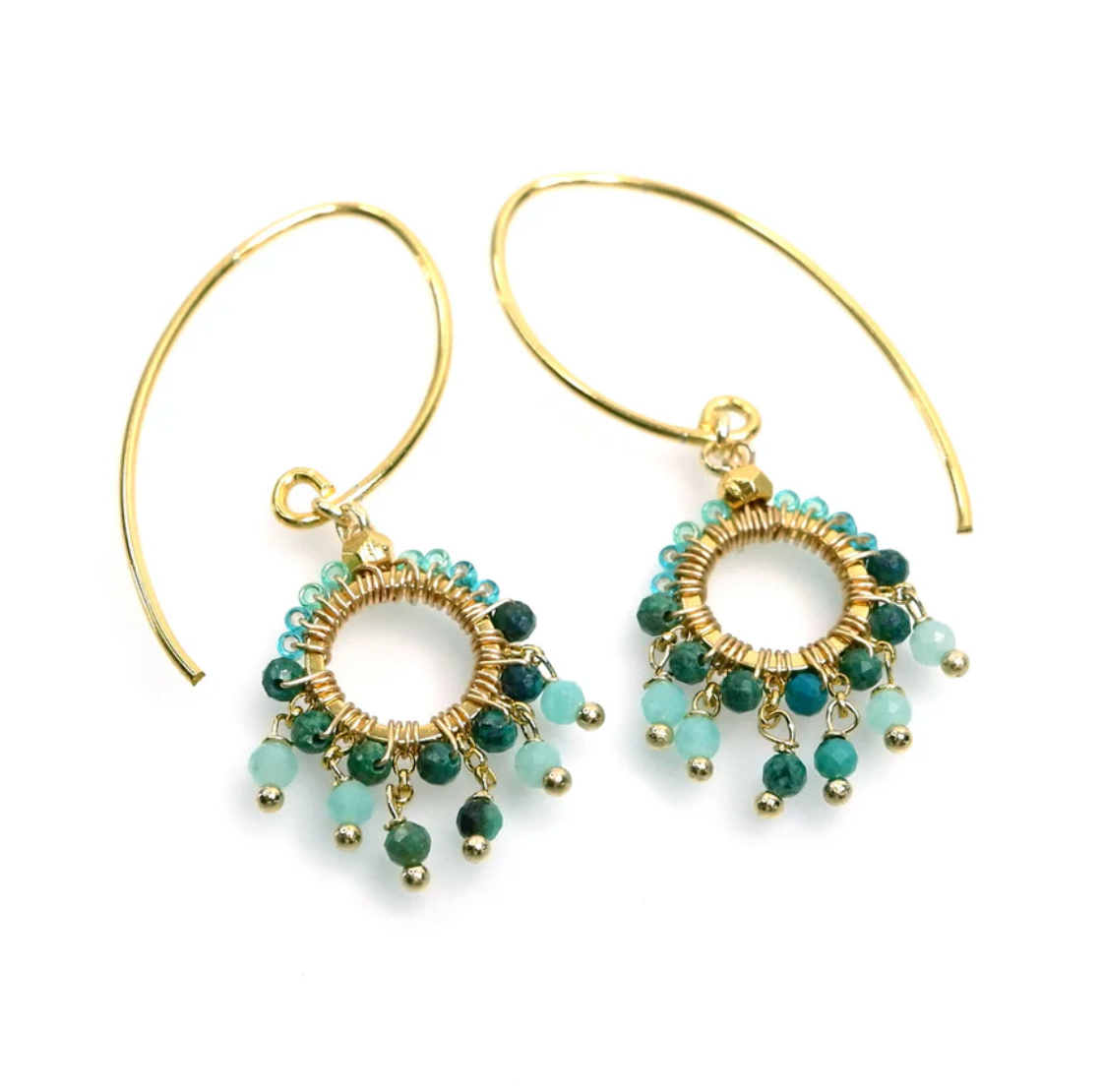 Circle Gemstone & Crystal Earrings