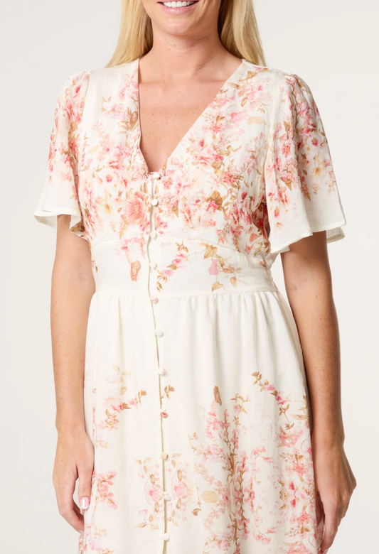 Button Through Blossom Dress