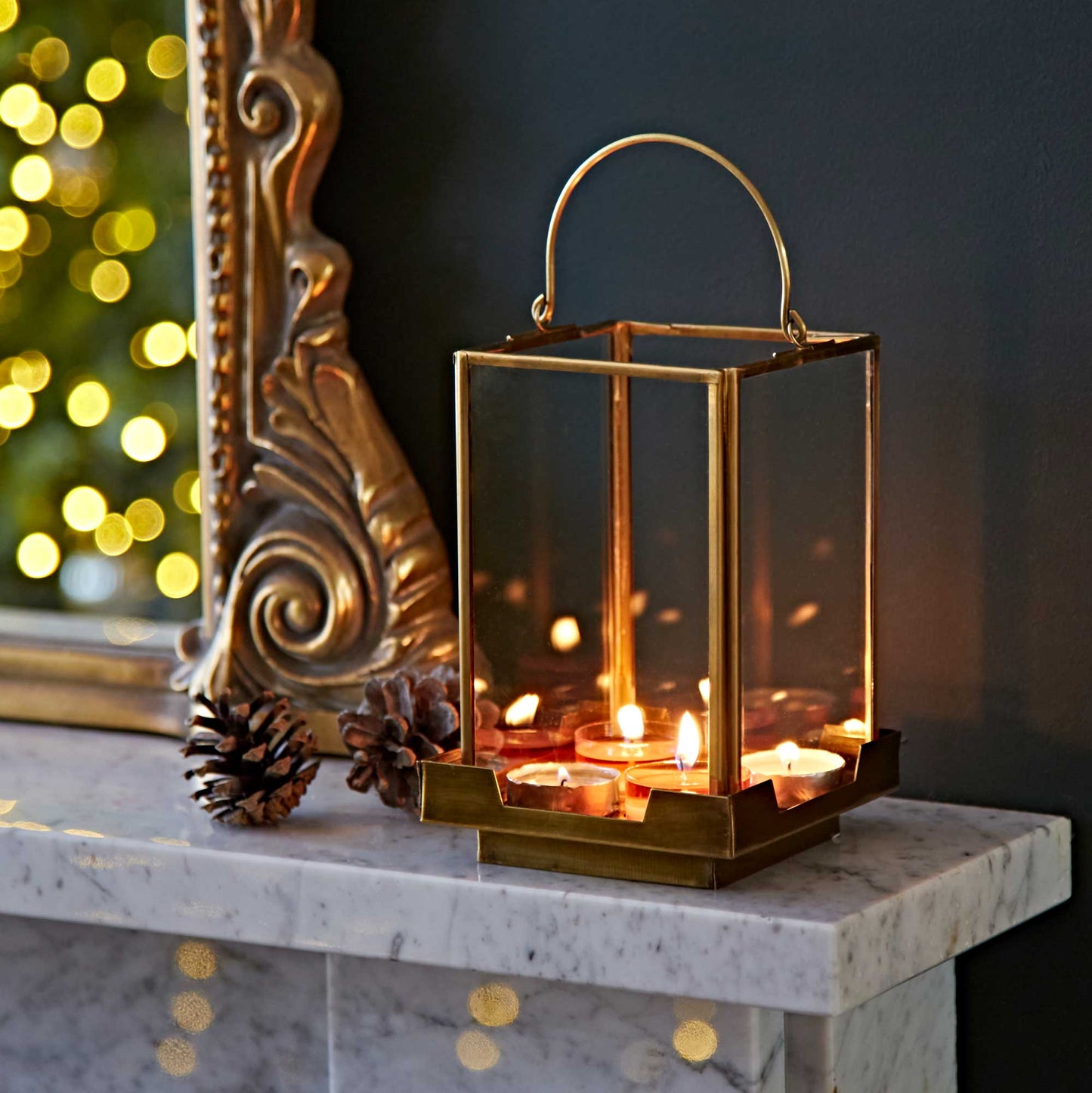 Handmade Antique Brass Candle Lantern