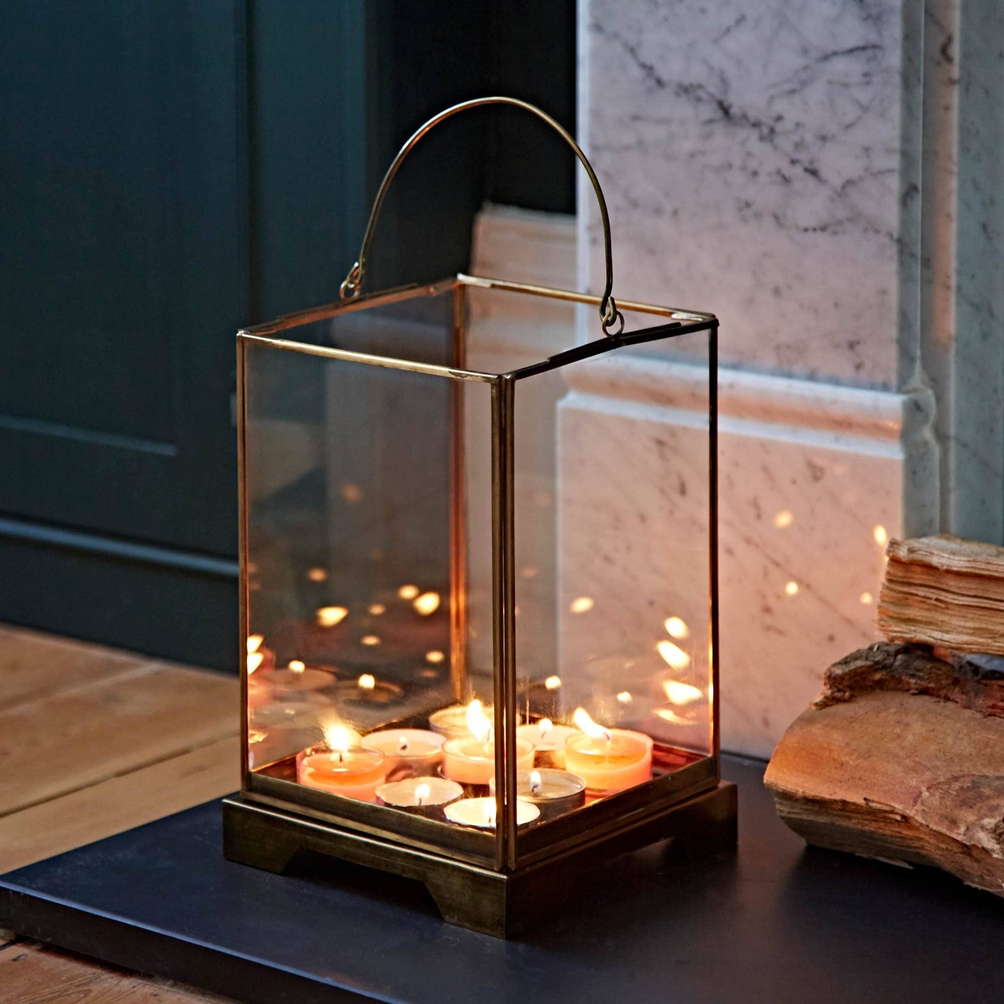 Handmade Antique Brass Candle Lantern