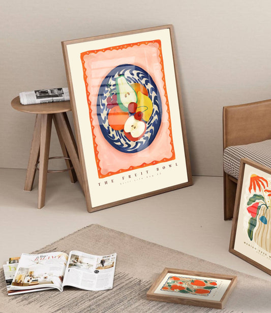 Blue Fruit Bowl Illustration