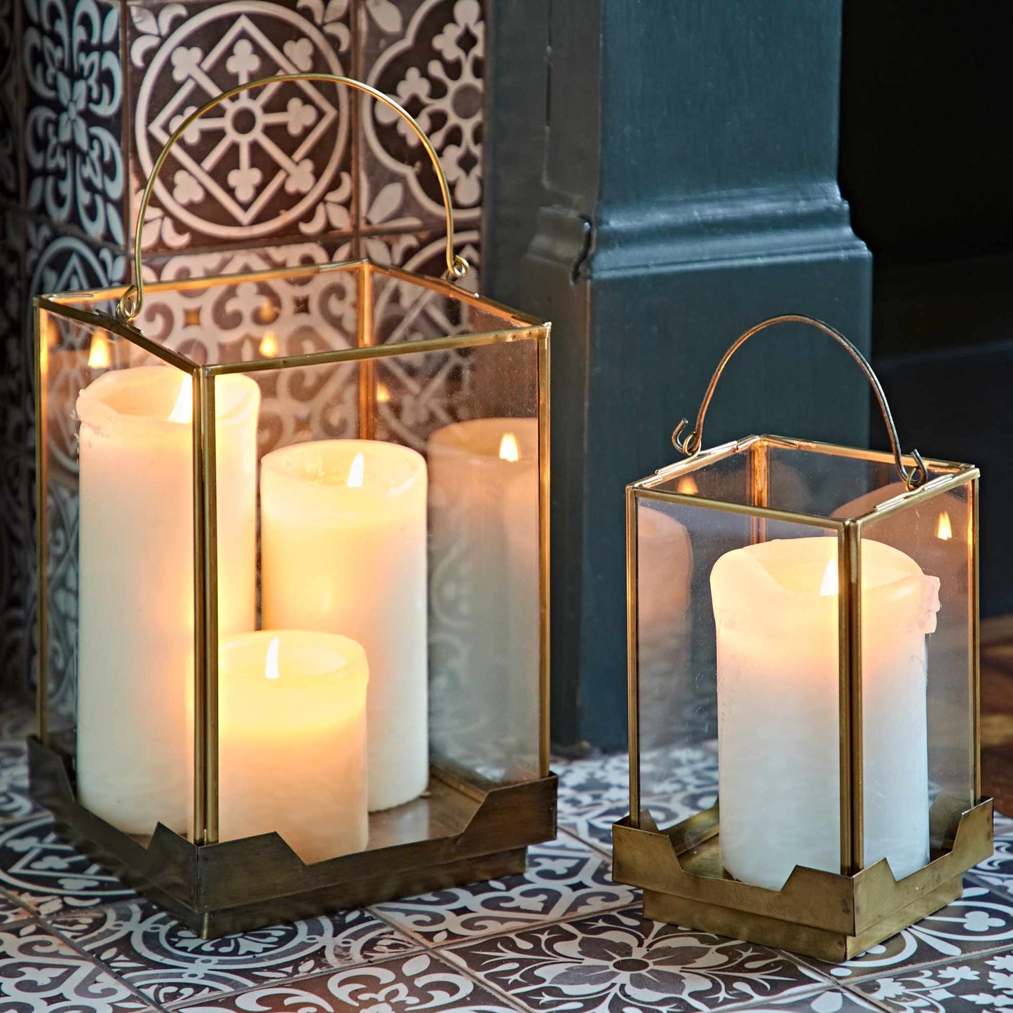 Handmade Antique Brass Candle Lantern