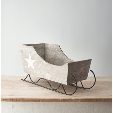 Grey Wooden Sleigh