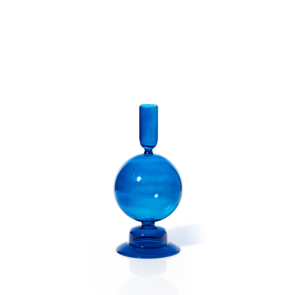 Glass Taper Holder- Egyptian Blue