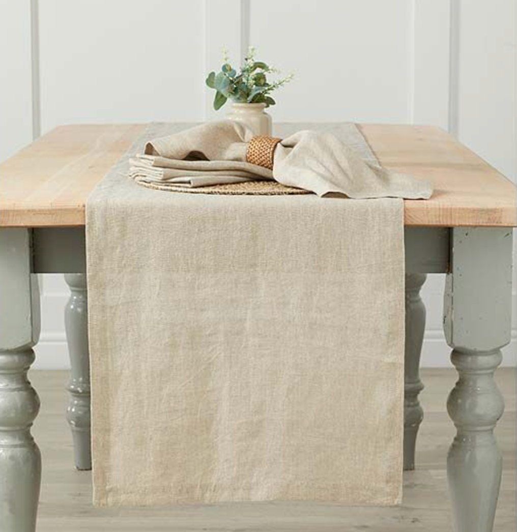 Pure linen runner natural