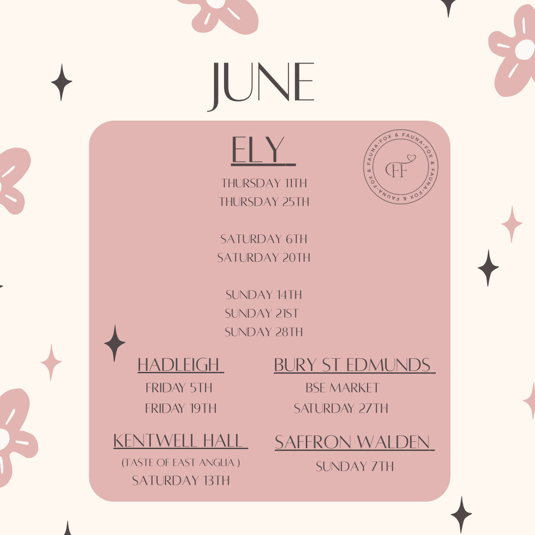 June Markets with Fox & Fauna ☀️🌸