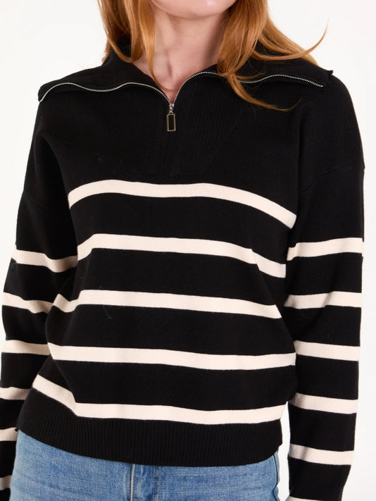 3 Quarter zip stripe jumper