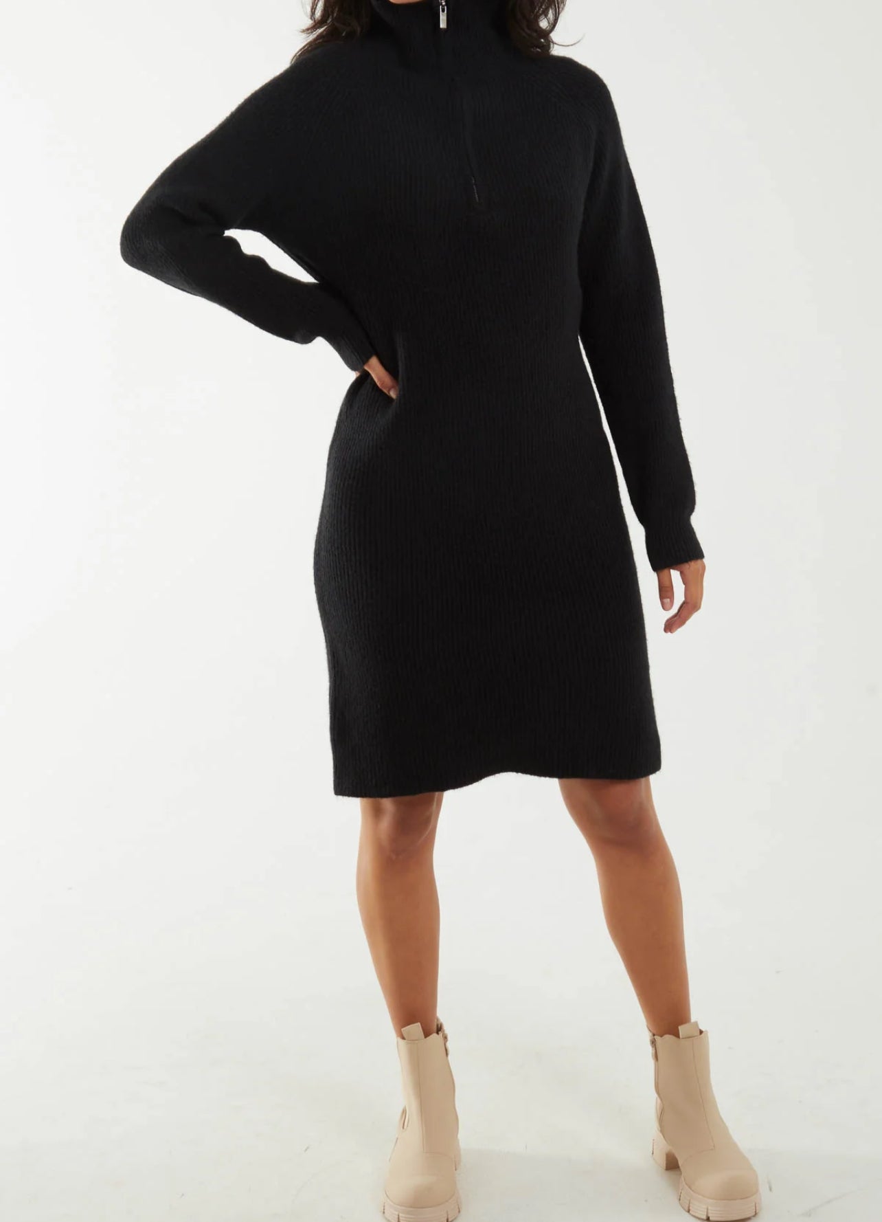 Half zip jumper dress