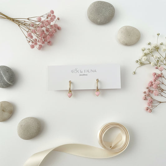 Pastel Pink Heart Earrings