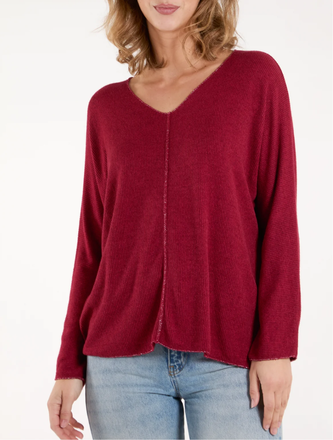 Lurex trim jumper