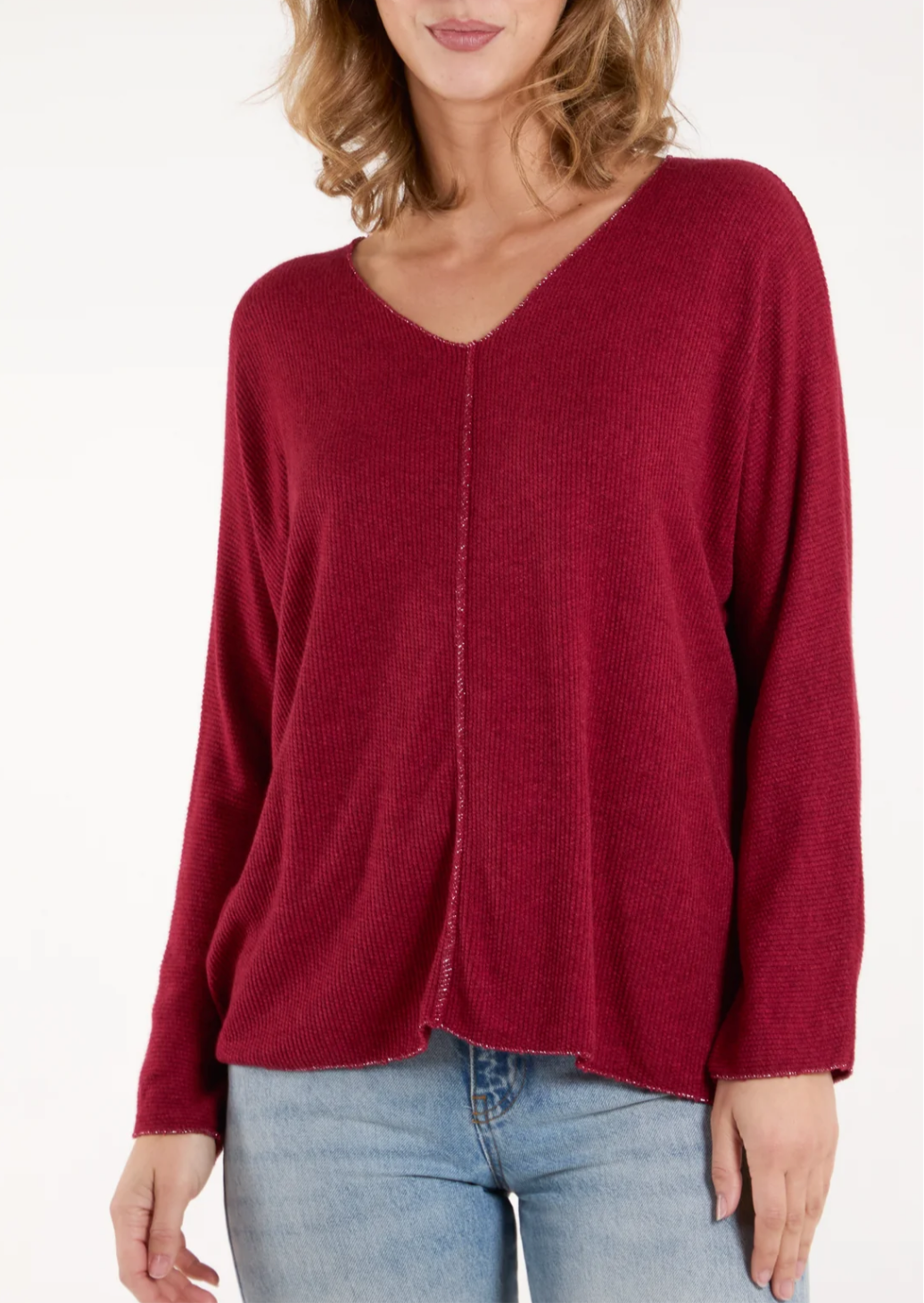 Lurex trim jumper