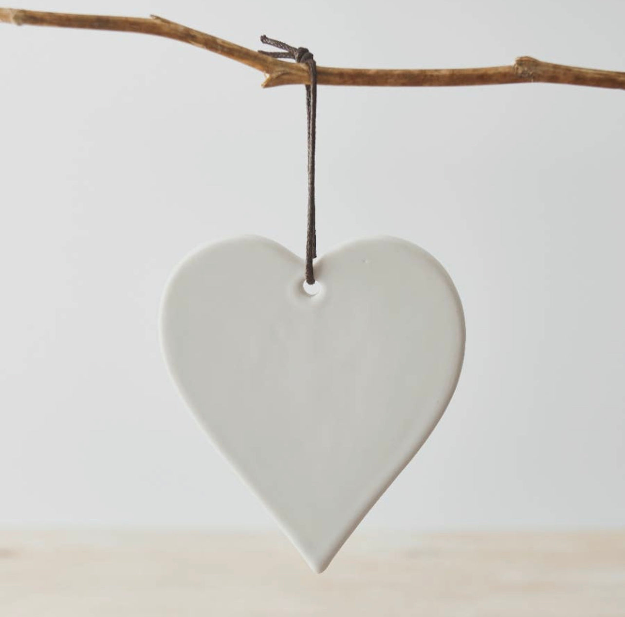 Hanging White Ceramic Heart