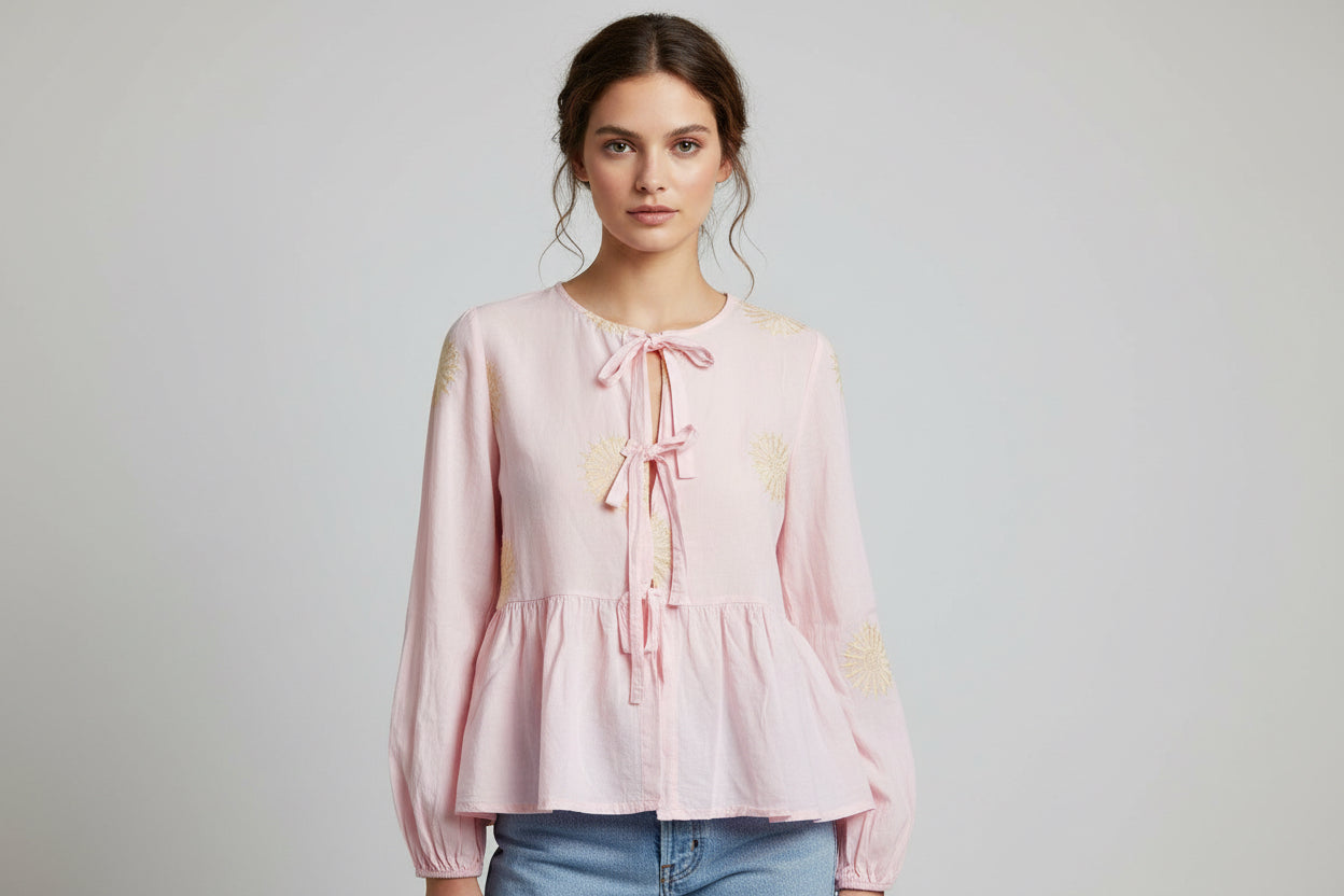 Sunburst Tie Blouse