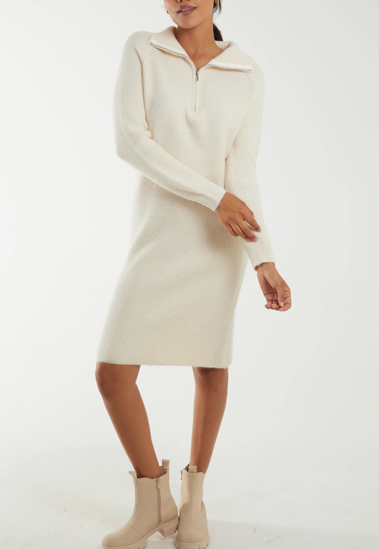 Half zip jumper dress