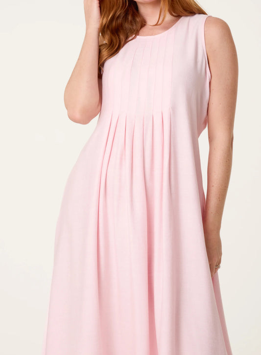Plain Round Neck Midi Dress