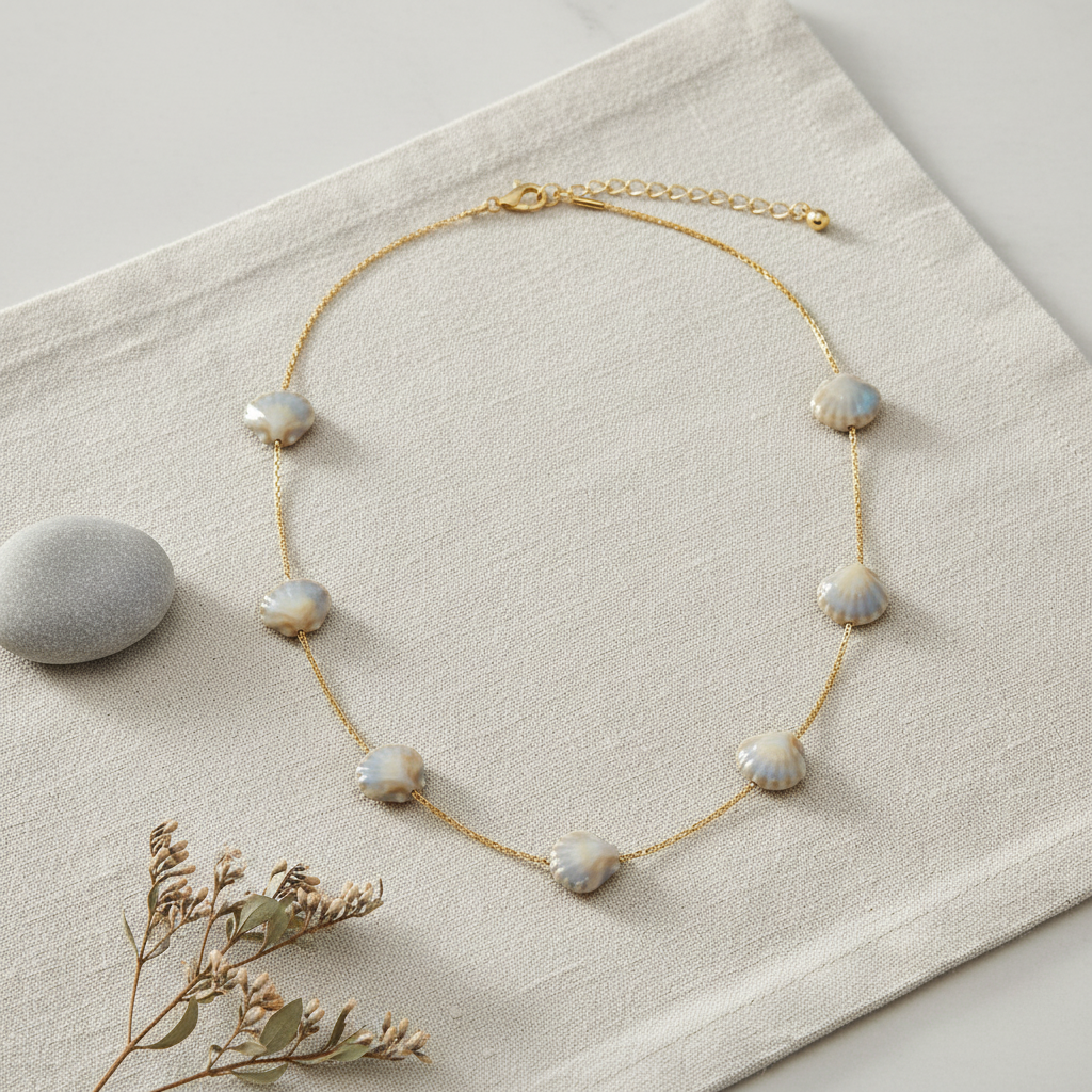 Porcelain Seashell Short Necklace
