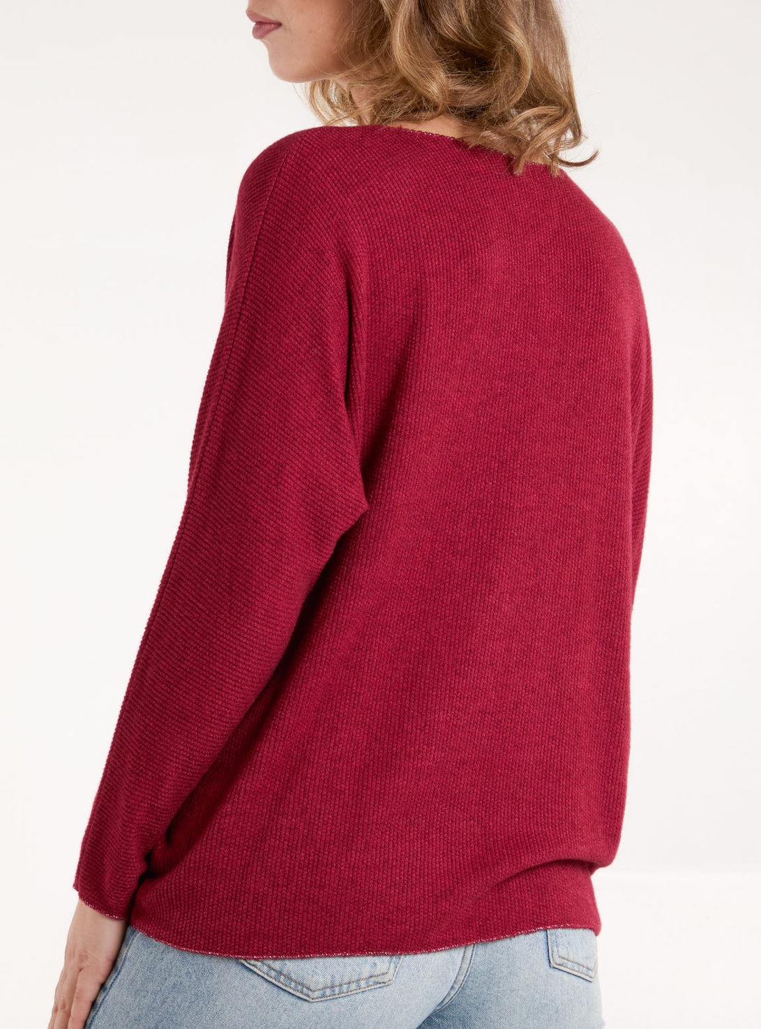 Lurex trim jumper