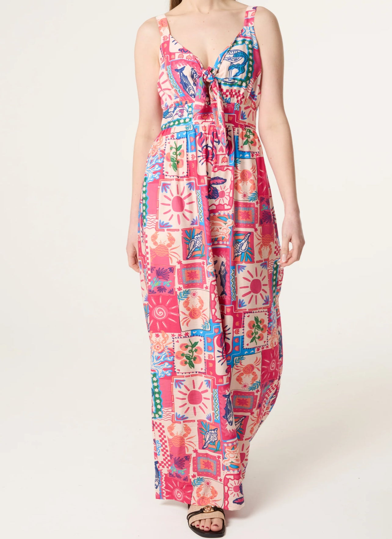 Patchwork Tie Jumpsuit