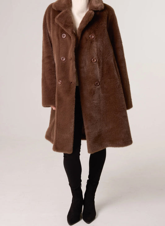 Long Line Faux Fur Coat