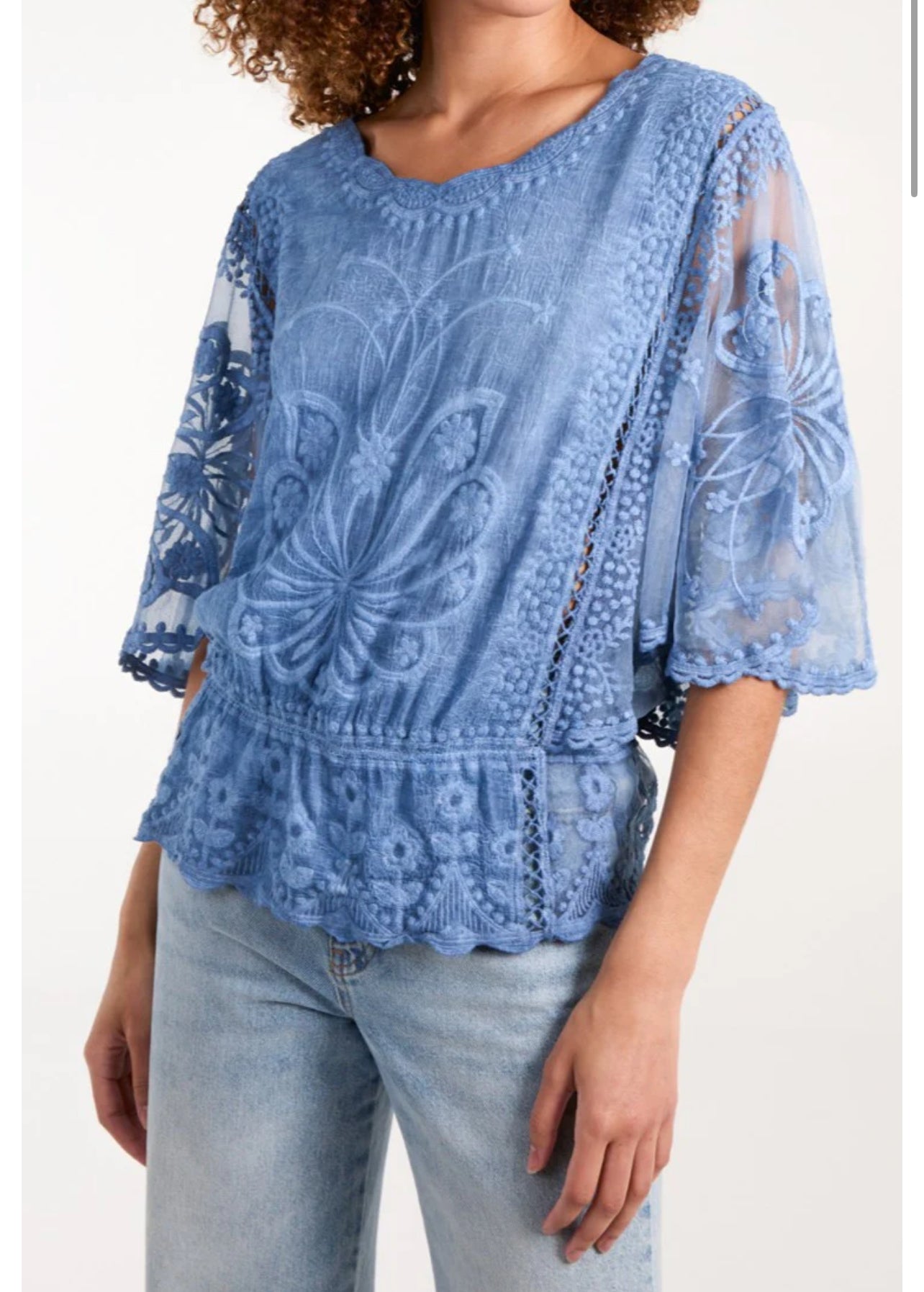 Floral Lace Butterfly Blouse