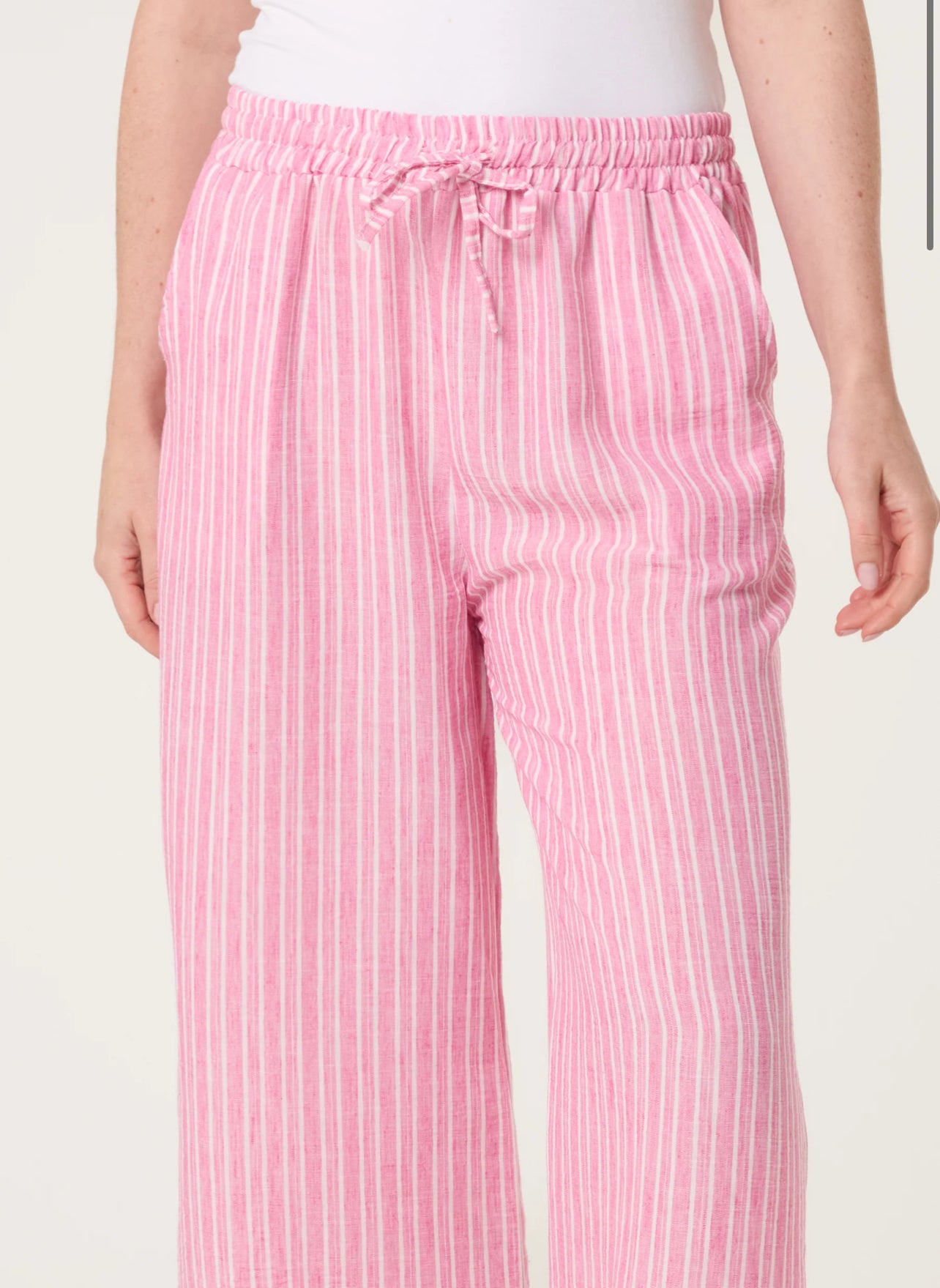 Cotton Blend Stripe Trousers