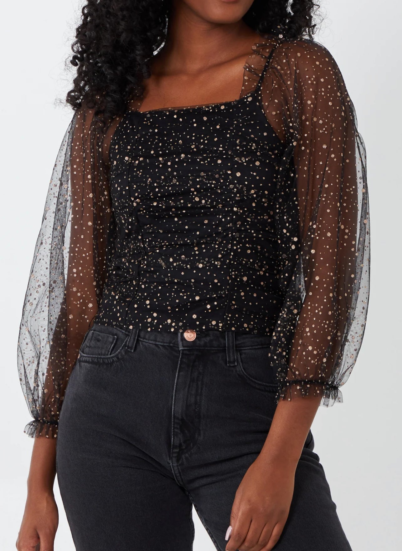 Glitter Rouched Top