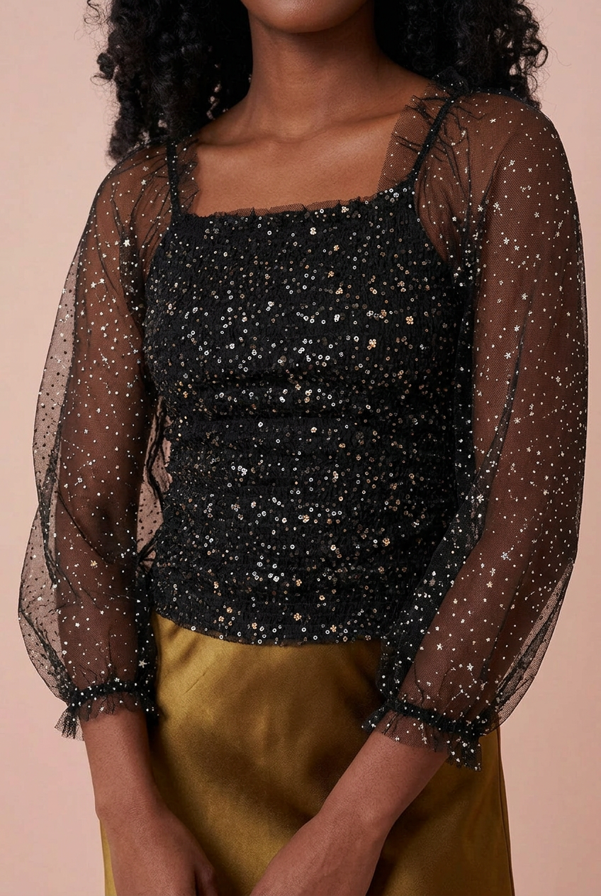 Glitter Rouched Top