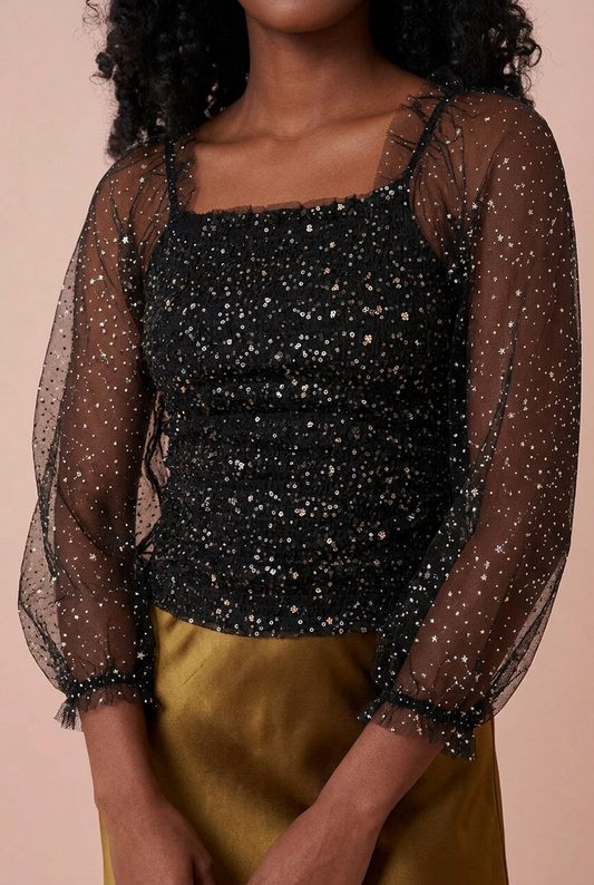 Glitter Rouched Top