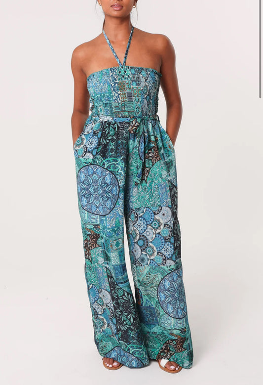 Art Silk Blue Jumpsuit