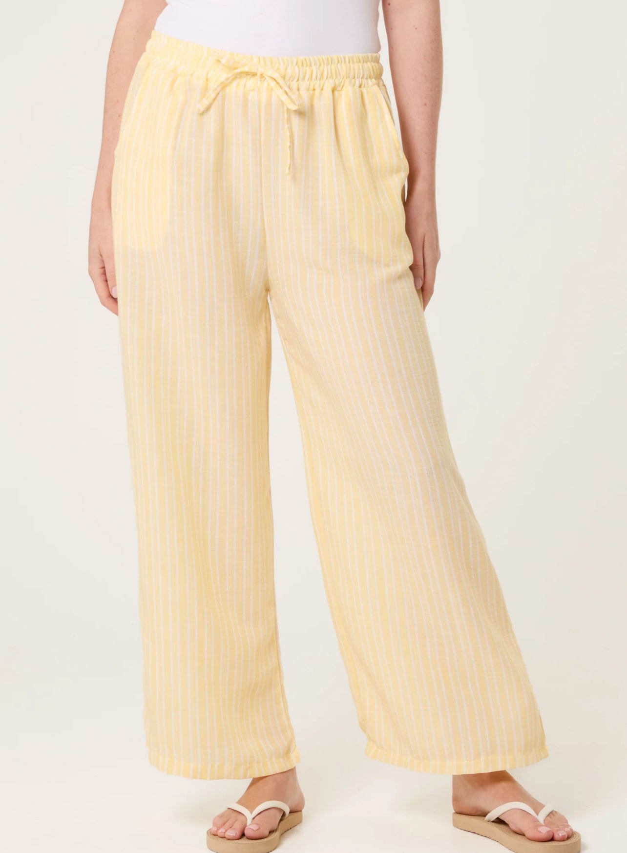 Cotton Blend Stripe Trousers