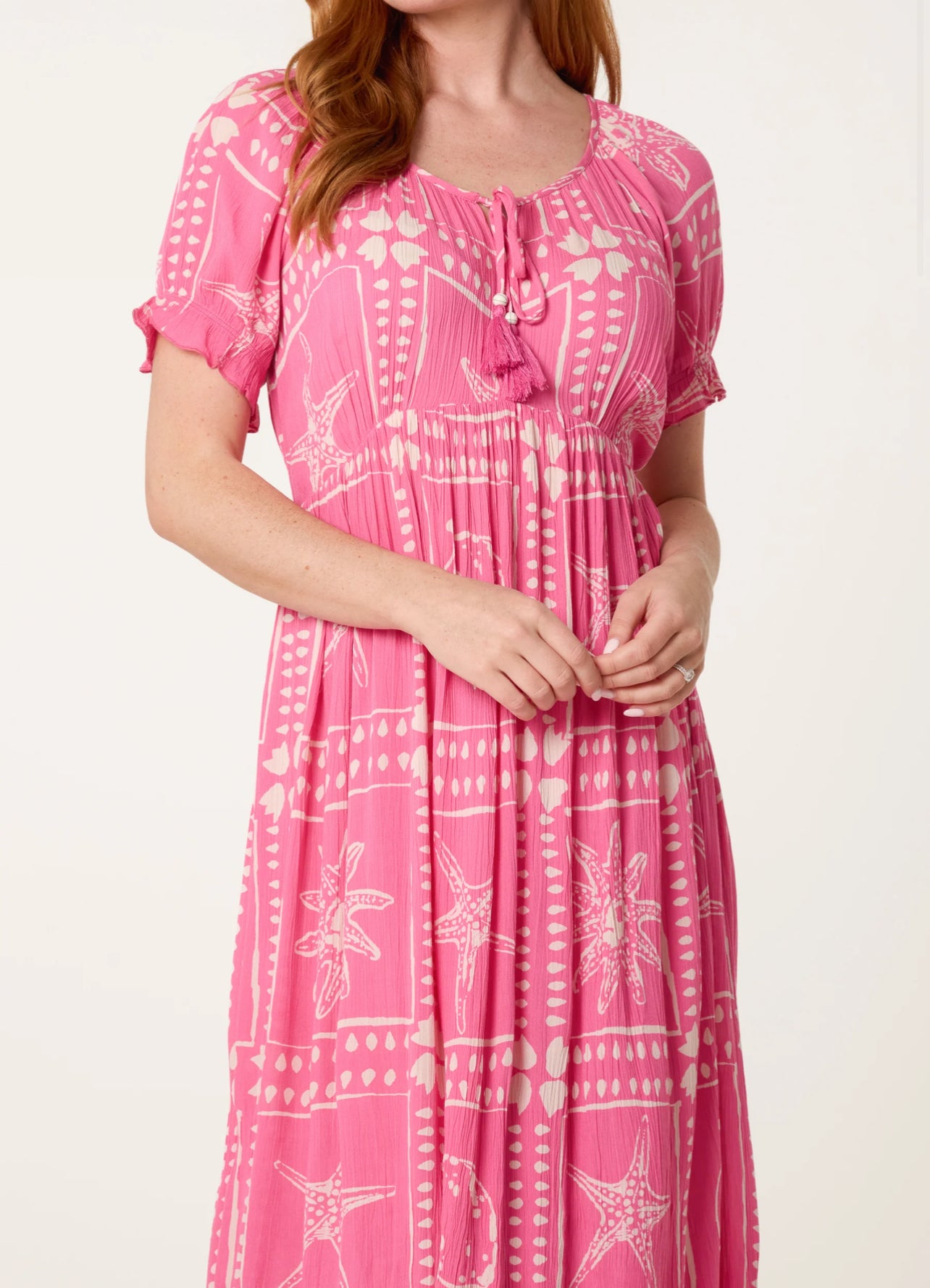 Star Fish Print Maxi Dress