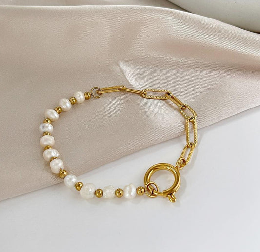 Pearl Paperclip Bracelet