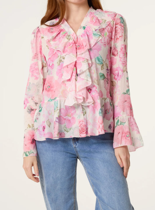 Floral Ruffle Blouse