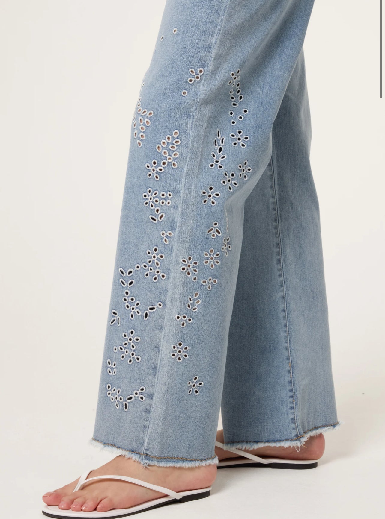 Floral Eyelet Jeans