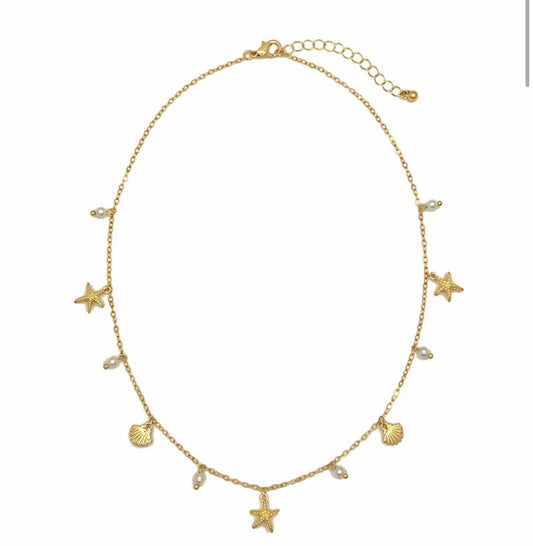 Assorted Shells & Pearl Necklace