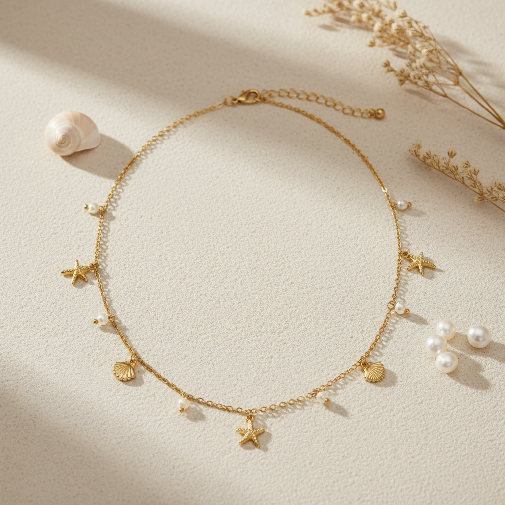 Assorted Shells & Pearl Necklace
