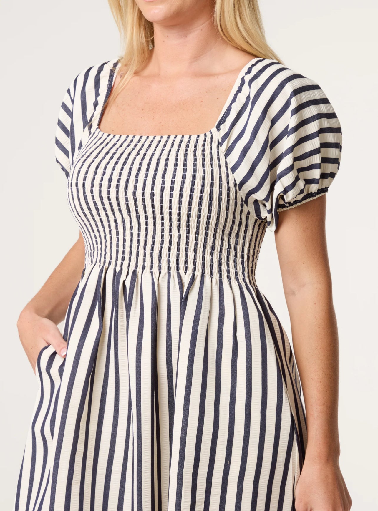 Puff Sleeve Midi Dress