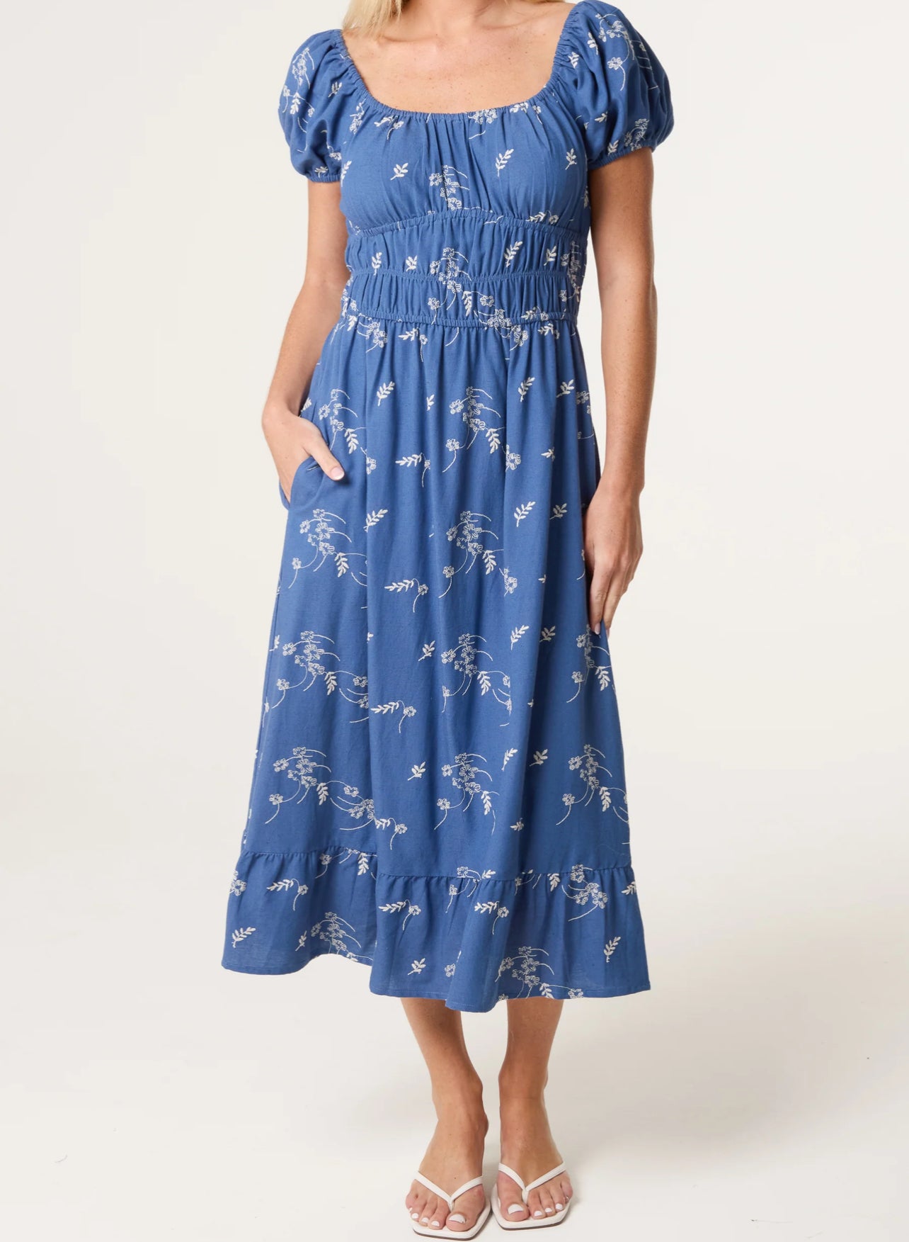 Leaf Embroidered Dress