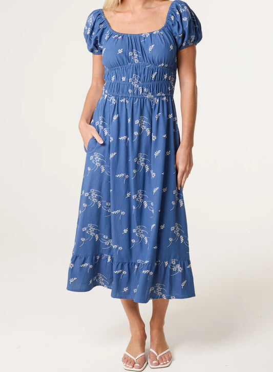 Leaf Embroidered Dress